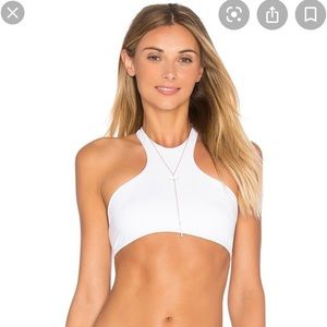 L*Space white bikini with high neck top - Large